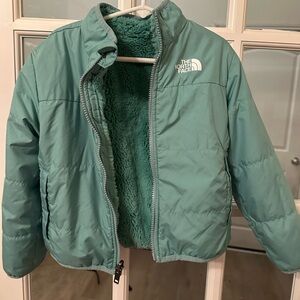 The North Face Kids Green Jacket Sz 5T toddler pastel coat reversible